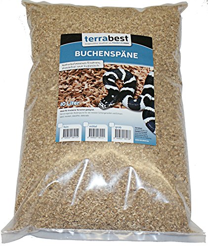 Buchenspäne fein 1-3 mm 10 Liter Buchenhack Bodengrund Einstreu Terrarium von Terrabest