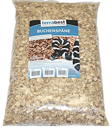 Buchenspäne grob 3-10 mm 10 Liter Buchenhack Bodengrund Einstreu Terrarium von Terrabest