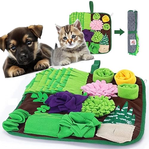 Snuffle Mat for Cats and Dogs Small Pets Treat Toy, Enrichment Toys, Dog Puzzle, Activity Play, Slow Eating, Futtersuche Matte für Kaninchen Schwein, Bunny Geschenk Hilft Stress und Angst abzubauen von Tesitehi