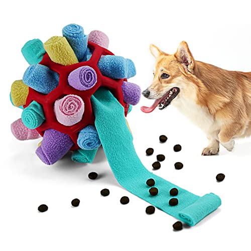 Tesytto Schnüffelball für Hunde Interaktives Hundespielzeug Ermutigen Natürliche Nahrungsfähigkeit Slow Food Training Bissresistenter Welpe Spielen Tragbare Hunde Intelligenzspielzeug(Einhorn Rosa) von Tesytto