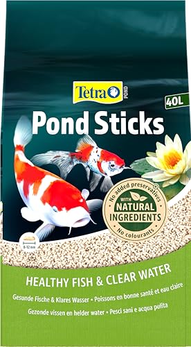 Tetra Pond Sticks - Fischfutter für alle Teichfische, unterstützt gesunde Fische und klares Wasser im Teich, 40 L Beutel von Tetra