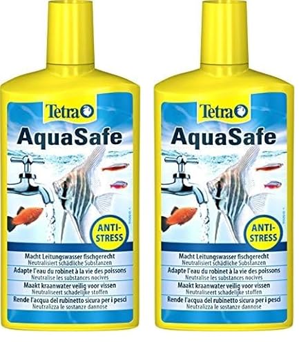 Tetra AquaSafe - Qualitäts-Wasseraufbereiter für fischgerechtes und naturnahes Aquariumwasser, neutralisiert fischschädliche Stoffe im Leitungswasser, 500 ml Flasche (Packung mit 2) von Tetra