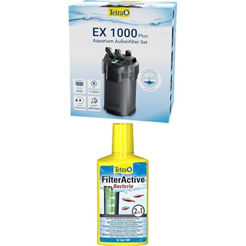 Tetra Aquarium Außenfilter EX 1000 Plus - leistungsstarker Filter für Aquarien bis 300 L + Tetra FilterActive Bacteria, 250 ml von Tetra