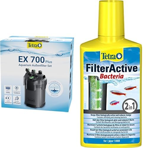 Tetra Aquarium Außenfilter EX 700 Plus - leistungsstarker Filter für Aquarien bis 200 L + Tetra FilterActive Bacteria, 250 ml von Tetra