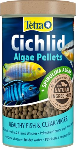 Tetra Cichlid Algae Pellets - Fischfutter mit Spirulina Algen für die besonderen Ernährungsbedürfnisse von alles- und pflanzenfressenden Cichliden, 500 ml Dose von Tetra