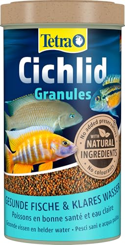 Tetra Cichlid Granules - Hauptfutter Mix mit 2 verschiedenen Granulaten für mittelgroße Cichliden, 500 ml Dose von Tetra