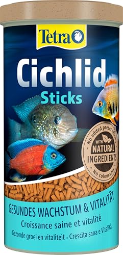 Tetra Cichlid Sticks - Fischfutter für alle Cichliden und andere große Zierfische, schwimmfähige Futtersticks, 1 L Dose von Tetra