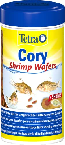 Tetra Cory ShrimpWafers - Fischfutter für am Boden fressende Fische, mit 10 % Shrimps, 250 ml Dose von Tetra