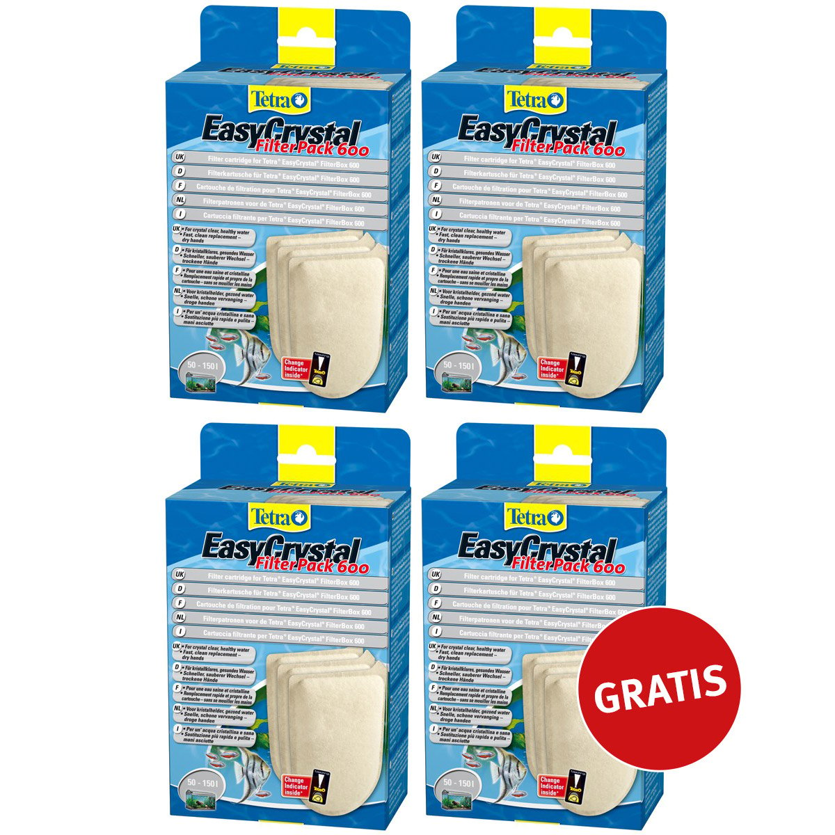 Tetra EasyCrystal Filter Pack 3 plus 1 gratis 600 von Tetra