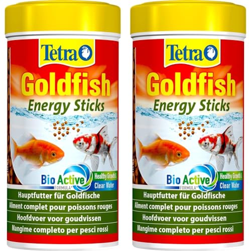 Tetra Goldfish Energy Sticks - nährstoffreiches Fischfutter für alle Goldfische und andere Kaltwasserfische, 250 ml Dose (Packung mit 2) von Tetra