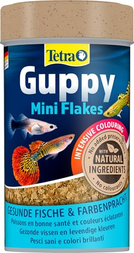 Tetra Guppy Mini Flakes - Fischfutter für alle Guppys, feines Flockenfutter für eine ausgewogene und nährstoffreiche Ernährung, 100 ml Dose von Tetra