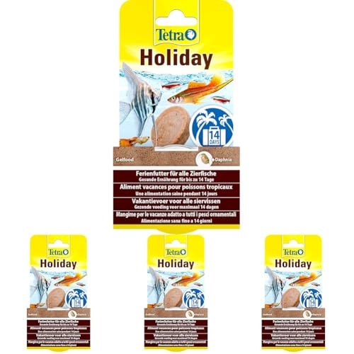 Tetra Holiday Ferienfutter - Gelfutterblock Fischfutter für eine ausgewogene Ernährung Aller Zierfische über einen längeren Zeitraum, 30 g (Packung mit 4) von Tetra