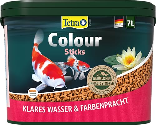 Tetra Pond Colour Sticks - Fischfutter für Teichfische, für natürliche Farbenpracht und klares Wasser im Teich, 7 L Eimer von Tetra