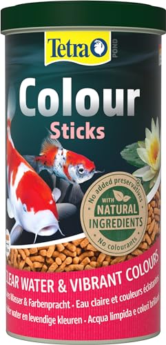 Tetra Pond Colour Sticks - Fischfutter für Teichfische, für natürliche Farbenpracht und klares Wasser im Teich, 1 L Dose von Tetra