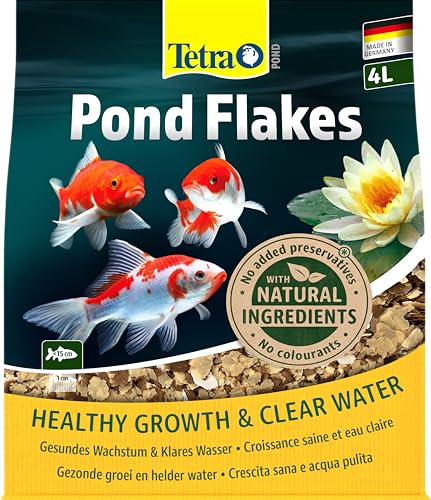 Tetra Pond Flakes - Fischfutter-Flocken für kleinere und junge Teichfische, für eine abwechslungsreiche und ausgewogene Ernährung, 4 L Beutel von Tetra