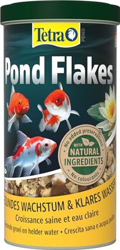 Tetra Pond Flakes - Fischfutter-Flocken für kleinere und junge Teichfische, für eine abwechslungsreiche und ausgewogene Ernährung, 1 L Dose von Tetra