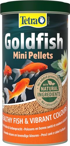 Tetra Pond Goldfish Mini Pellets - Fischfutter für kleine Goldfische und Kaltwasserfische im Teich, 1 L Dose von Tetra