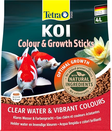 Tetra Pond Koi Sticks Colour & Growth - Koi-Futter für natürliche Farbenpracht & gesundes Wachstum von größeren Koi-Fischen, 4 L Beutel von Tetra