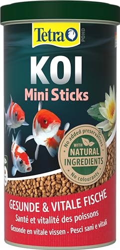 Tetra Pond Koi Mini Sticks - Koi-Futter für farbenprächtige Fische und eine verbesserte Wasserqualität, 1 L Dose von Tetra