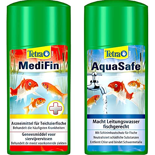 Tetra Pond MediFin (universell wirkendes Arzneimittel für alle Gartenteichfische), 500 ml & Pond AquaSafe (Qualität-Teichwasseraufbereiter für fischgerechtes und naturnahes Teichwasser), 500 ml von Tetra