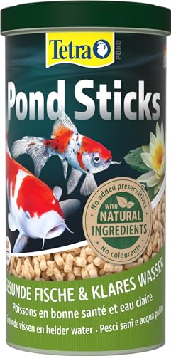 Tetra Pond Sticks - Fischfutter für alle Teichfische, unterstützt gesunde Fische und klares Wasser im Teich, 1 L Dose von Tetra