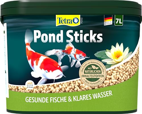 Tetra Pond Sticks - Fischfutter für alle Teichfische, unterstützt gesunde Fische und klares Wasser im Teich, 7 L Eimer von Tetra