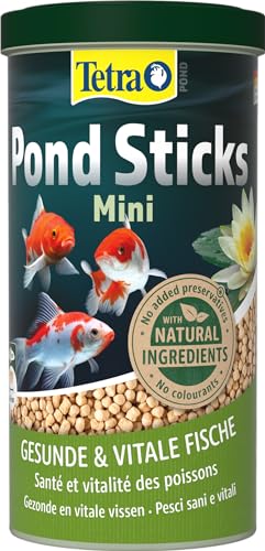 Tetra Pond Sticks Mini - Fischfutter für kleine Teichfische bis 15 cm, unterstützt gesunde Fische und klares Wasser im Teich, 1 L Dose von Tetra
