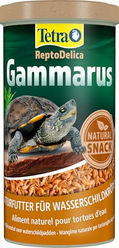 Tetra ReptoDelica Gammarus Schildkröten-Futter - Naturfutter aus ganzen Bachflohkrebsen, 1 L Dose von Tetra