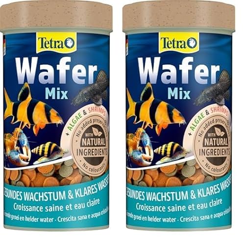 Tetra Wafer Mix - Fischfutter für alle Bodenfische (z.B. Welse) und Krebse, für gesundes Wachstum und Vitalität, 250 ml Dose (Packung mit 2) von Tetra