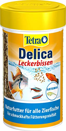 Tetra Delica Brine Shrimps Naturfutter - 100% gefriergetrocknete Salinenkrebse, natürliche Snacks für Zierfische, 100 ml Dose von Tetra