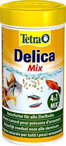 Tetra Delica Mix Naturfutter - Mischung mit 4 verschiedenen Futtertiere (Wasserflöhe, Artemia, Krill, Gammarus), natürliche Snacks für Zierfische, 250 ml Dose von Tetra