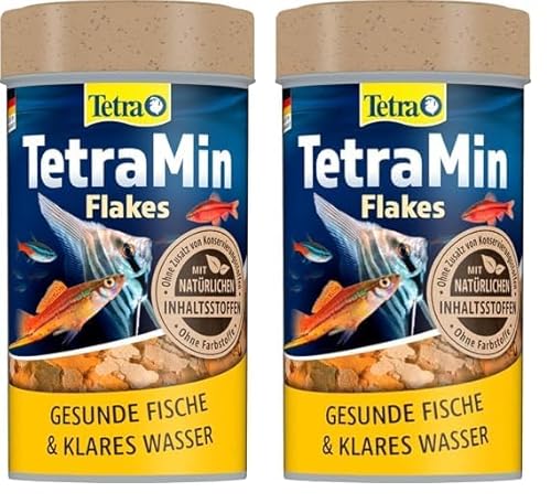 TetraMin Flakes - Fischfutter in Flockenform für alle Zierfische, ausgewogene Mischung für gesunde Fische und klares Wasser, 100 ml Dose (Packung mit 2) von Tetra