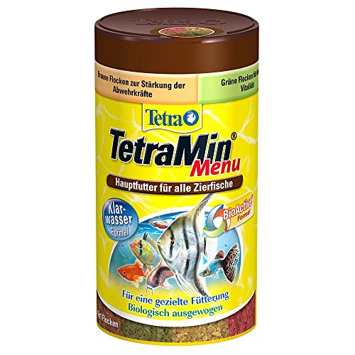 Tetra Min Menu Fischfutter - Hauptfuttermix mit 4 Spezialflocken in getrennten Kammern, abwechslungsreiches Futter für alle Zierfische, 250 ml Dose von Tetra