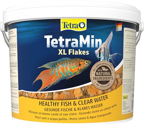 TetraMin XL Flakes - Fischfutter in Flockenform für größere Zierfische, ausgewogene Mischung für gesunde Fische und klares Wasser, 10 L Eimer von Tetra