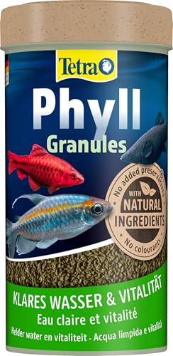 TetraPhyll Granules - Fischfutter für alle pflanzenfressenden Zierfische, Granulatfutter mit lebenswichtigen Ballaststoffen, 250 ml Dose von Tetra