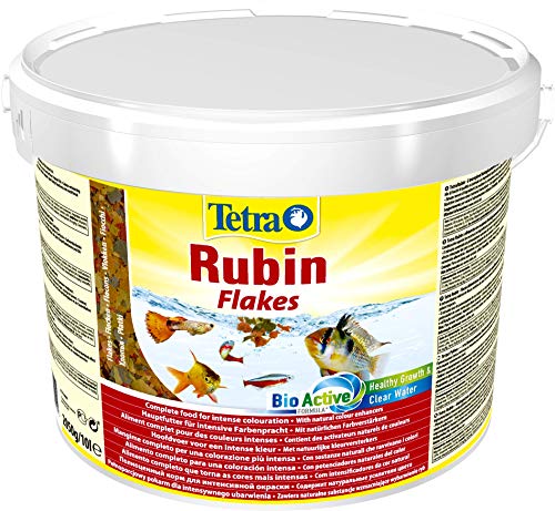 Tetra Rubin Flakes - Fischfutter in Flockenform mit natürlichen Farbverstärkern, unterstützt eine intensive Farbenpracht der Fische, 10 L Eimer von Tetra