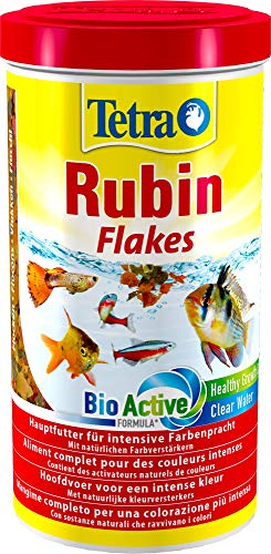 Tetra Rubin Flakes - Fischfutter in Flockenform mit natürlichen Farbverstärkern, unterstützt eine intensive Farbenpracht der Fische, 1 Liter Dose von Tetra