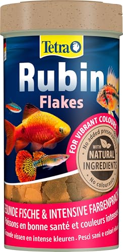 Tetra Rubin Flakes - Fischfutter in Flockenform mit natürlichen Farbverstärkern, unterstützt eine intensive Farbenpracht der Fische, 250 ml Dose von Tetra