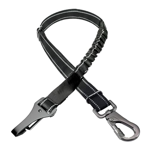 1 x Auto-Sicherheitsgurt für Hunde, 2,5 x 90 cm, Luftfahrt-Aluminium-Karabiner, Nylon, Hunde-Sicherheitsgurt, verstellbares Teleskop-Hundegeschirr, Haustier-Sicherheitsgurt mit Hakenverschluss und von Teuena