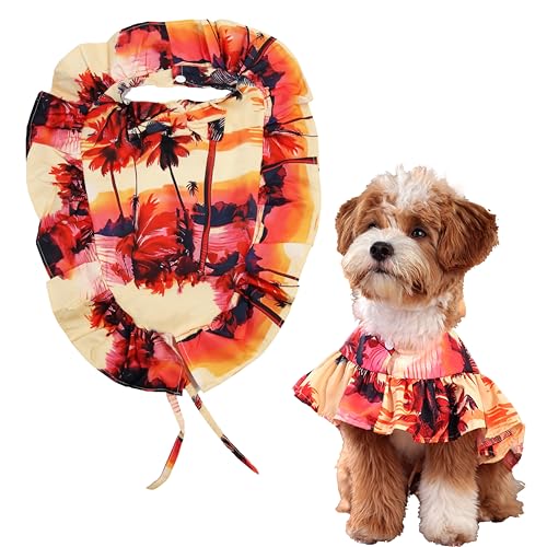 Teumessian Hawaii-Umhang für Hunde, Hundekleidung für kleine Hunde, Haustierkleid, Katzenponcho, Sommer, Kokosnuss, Größe M von Teumessian