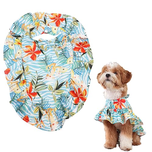 Teumessian Hawaii-Umhang für Hunde, Hundekleidung für kleine Hunde, Haustierkleid, Katzenponcho, Sommer, Ozean, Größe XXL von Teumessian