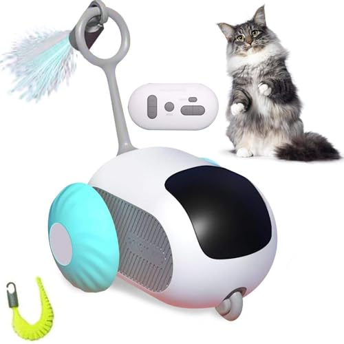 Tevimpeya Smart Interaktives Katzenspielzeug Interaktives Katzenspielzeug für Indoor-Katzen, Fernbedienung & USB Wiederaufladbar von Tevimpeya