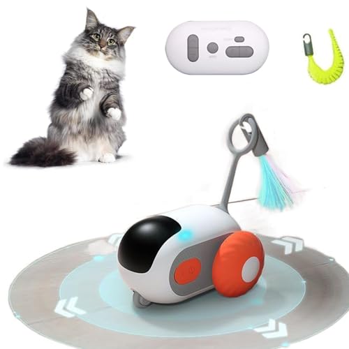 Tevimpeya Smart Interaktives Katzenspielzeug Interaktives Katzenspielzeug für Indoor-Katzen, Fernbedienung & USB Wiederaufladbar von Tevimpeya