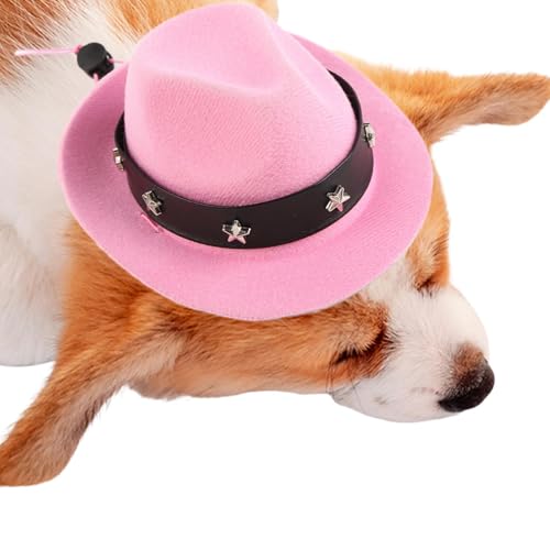 Cowboyhut für Hund,Hunde-Sombrero-Hut - Cartoon-Welpenmütze - Haustier-Cosplay-Hut mit verstellbarem Riemen, Haustier-Kopfbedeckung, Kätzchen-Hut-Kostümzubehör für die meisten kleinen bis mittelgroßen von Tewzafiya