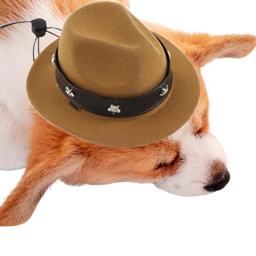 Cowboyhut für Hund,Hunde-Sombrero-Hut | Süße kleine Hundemütze | Hasenhut, Foto-Requisiten, Haustier-Cosplay-Hut mit verstellbarem Riemen, Haustier-Anziehmütze für kleine bis mittelgroße Katzen und Hu von Tewzafiya