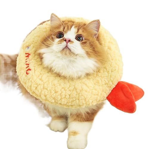 Katzen-Kegelhalsband, Katzen-Anti-Lick-Halsband - Süßer Tempura Taiyaki Welpe Anti-Leck-Halskegel | Weiches Katzenhalsband, Wundheilungshalsband für kleine mittelgroße Welpen und Kätzchen von Tewzafiya