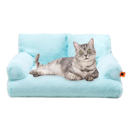 Katzenbett-Sofa, Katzennest-Haustierbett - Waschbares Haustiersofa, warmes Katzenbett | Rutschfeste Unterseite, Plüsch-Welpenbett, kleines Hundesofa, Haustierbett für Heimtierbedarf, kleine mittelgroß von Tewzafiya