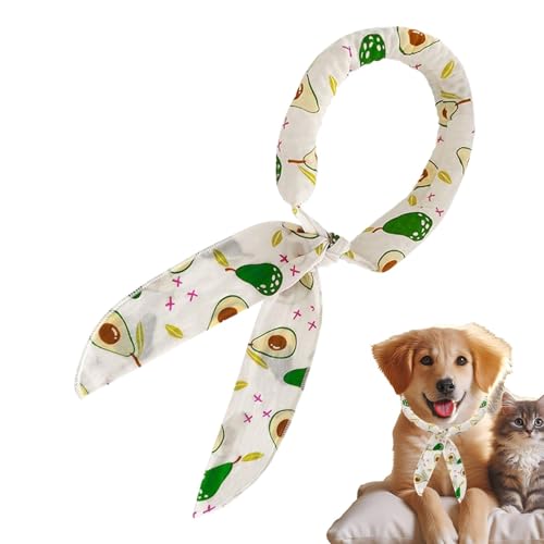 Kühlkragen für Hunde, Hundeis Bandana - Sofortiger Kühlung Eiskrägerschal | Haustierversorgungen Katzenschal -Wrap -Avocado -Druck, einstellbar für kleine mittelgroße große Rasse von Tewzafiya