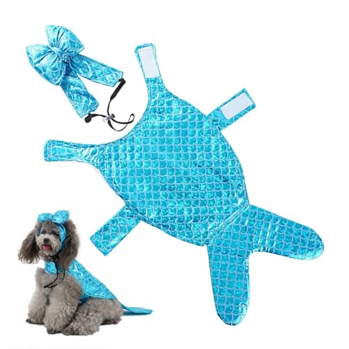 Meerjungfrau-Hundekleidung, Meerjungfrau-Hundekostüm | Halloween-Kleid-Kostüm Meerjungfrau-Hundekleidung | Meerjungfrau-Party-Outfit für kleine Hunde, Hundekleid für kleine Hunde, Katzen, Haustiere von Tewzafiya