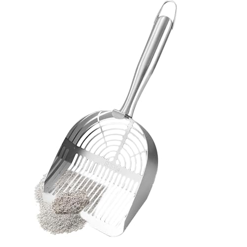 Tewzafiya Katzenstreu Scoop, Müllschaufel - Katzenstreubox Scooper - Hohlkots Sandkätzchen Schaufel Sifter, Haustiervorräte, ergonomischer Griff, reduziert die Handmüdung von Tewzafiya